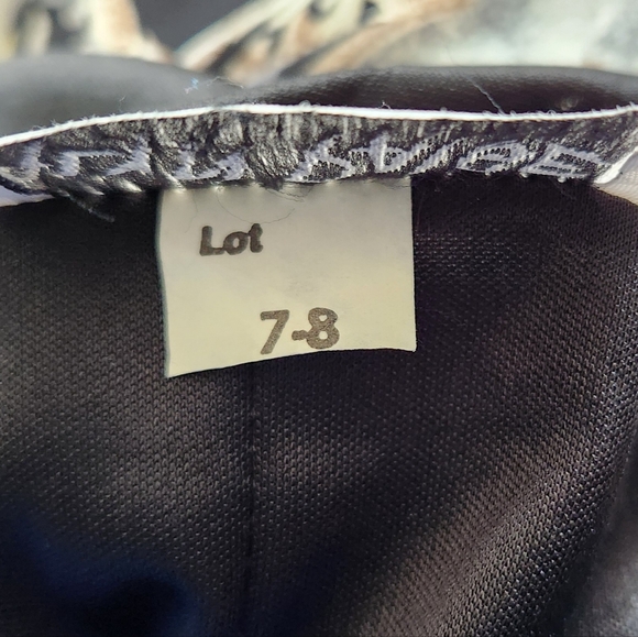 Alyn Paige navy blue, bluish pewter, offwhite floral sleeveless dress Size 7/8 - Picture 4 of 7